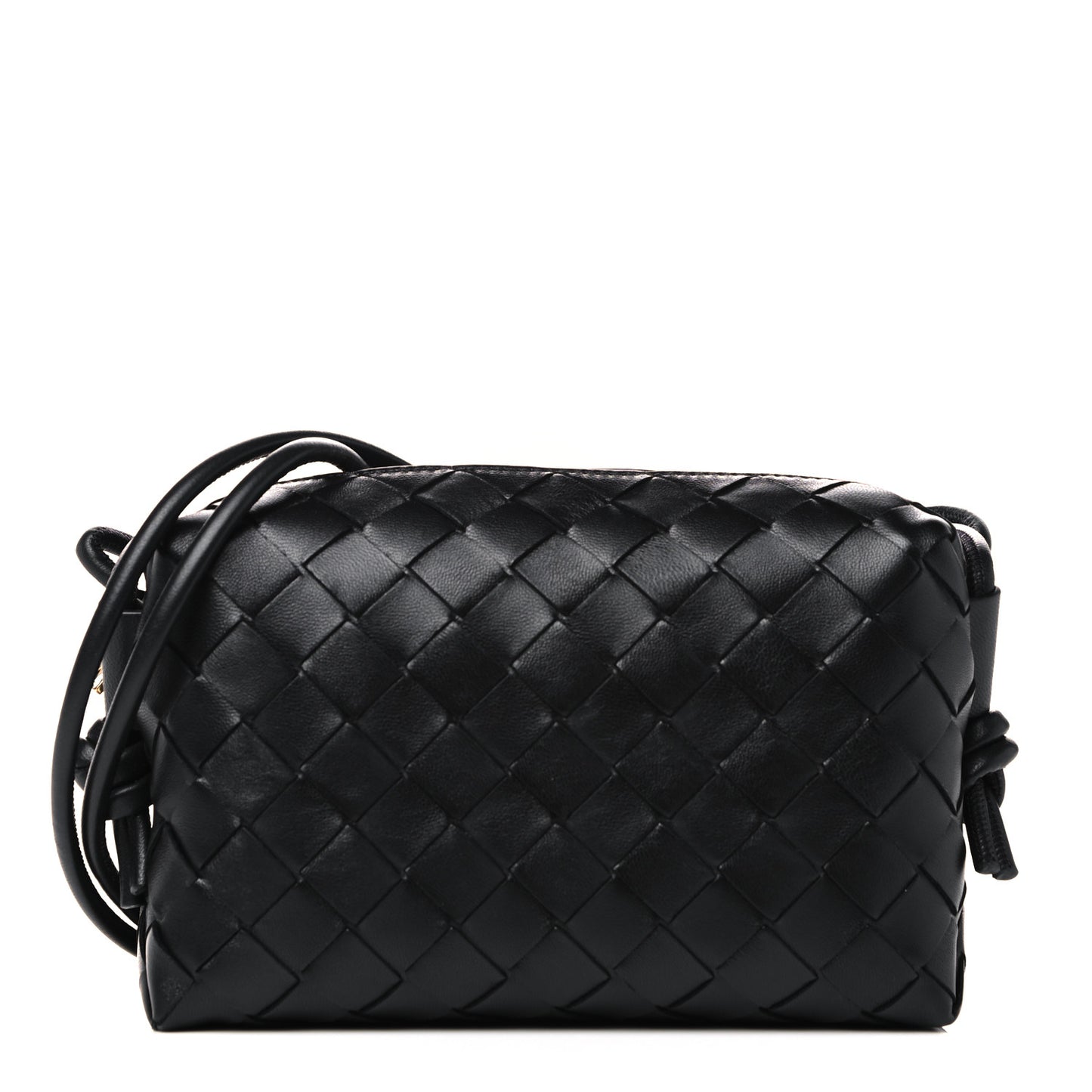 Nappa Intrecciato Nodini Mini Crossbody Black