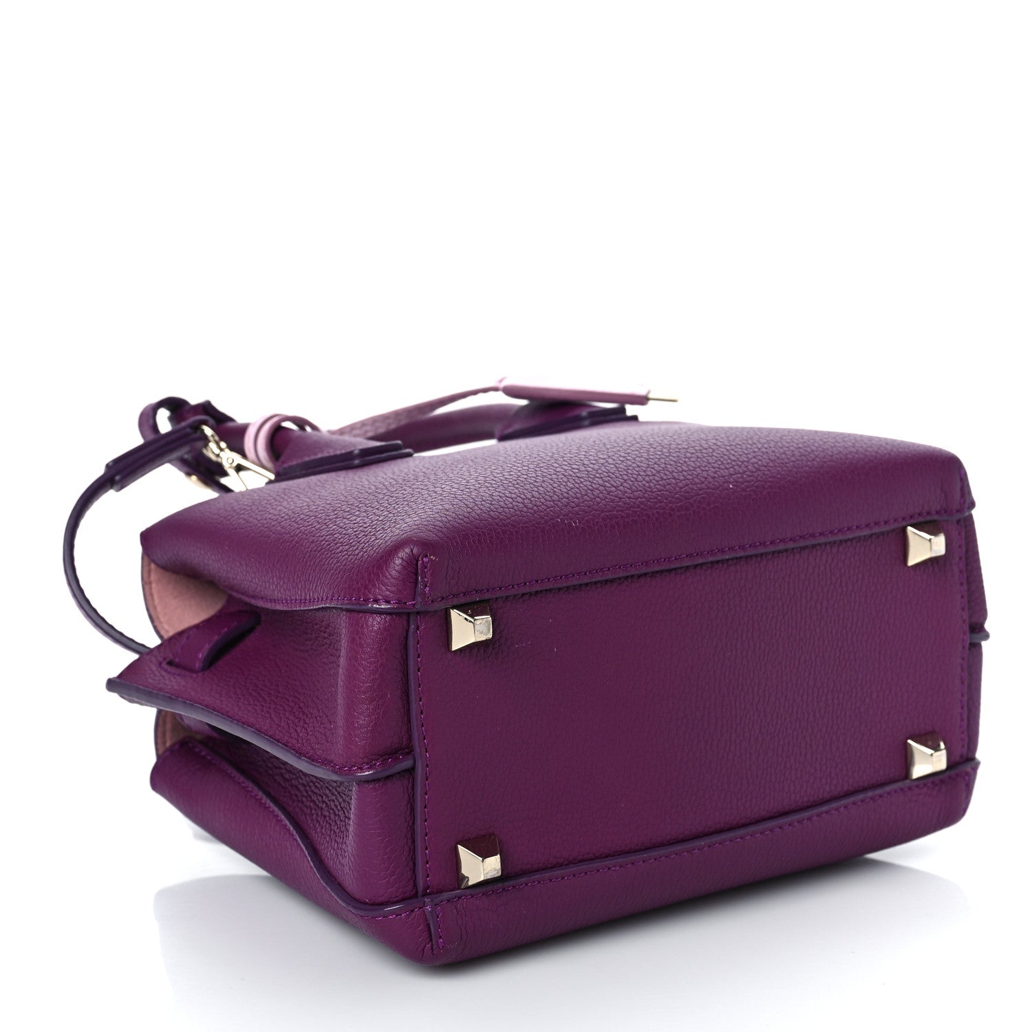 MCM Grained Calfskin Mini Milla Tote Purple 4 of 7