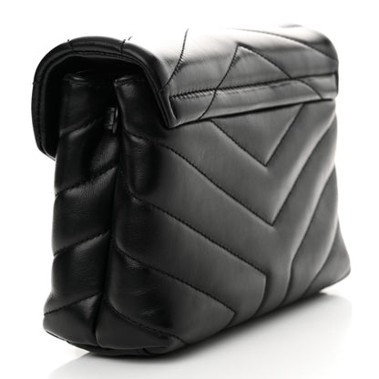 Saint Laurent Calfskin Y Quilted Monogram Monochrome Toy Loulou Crossbody Bag Black 3 of 15