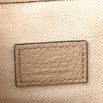 Gucci GG Supreme Monogram Textured Dollar Calfskin Web Mini Chain Drawstring Backpack Beige Mystic White Oatmeal 6 of 13