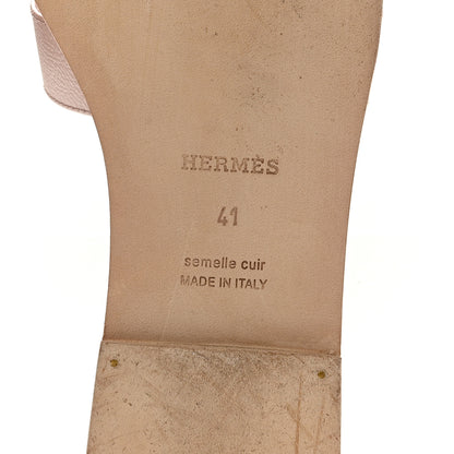 Hermes Epsom Oran Sandals 41 Rose Porcelaine 8 of 11