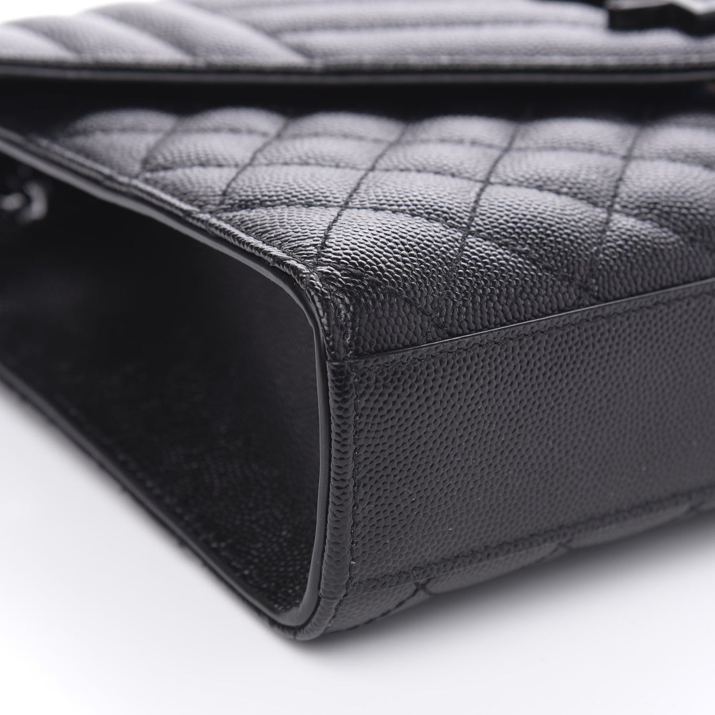 Grain De Poudre Textured Mixed Matelasse Triquilt Medium Monogram Satchel Black