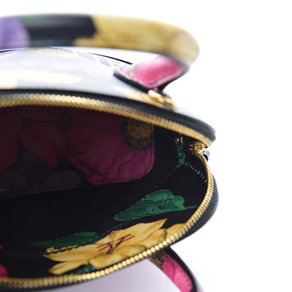 Balenciaga Smooth Calfskin Lush Floral Print XXS Ville Top Handle Bag Black Multicolor 4 of 8