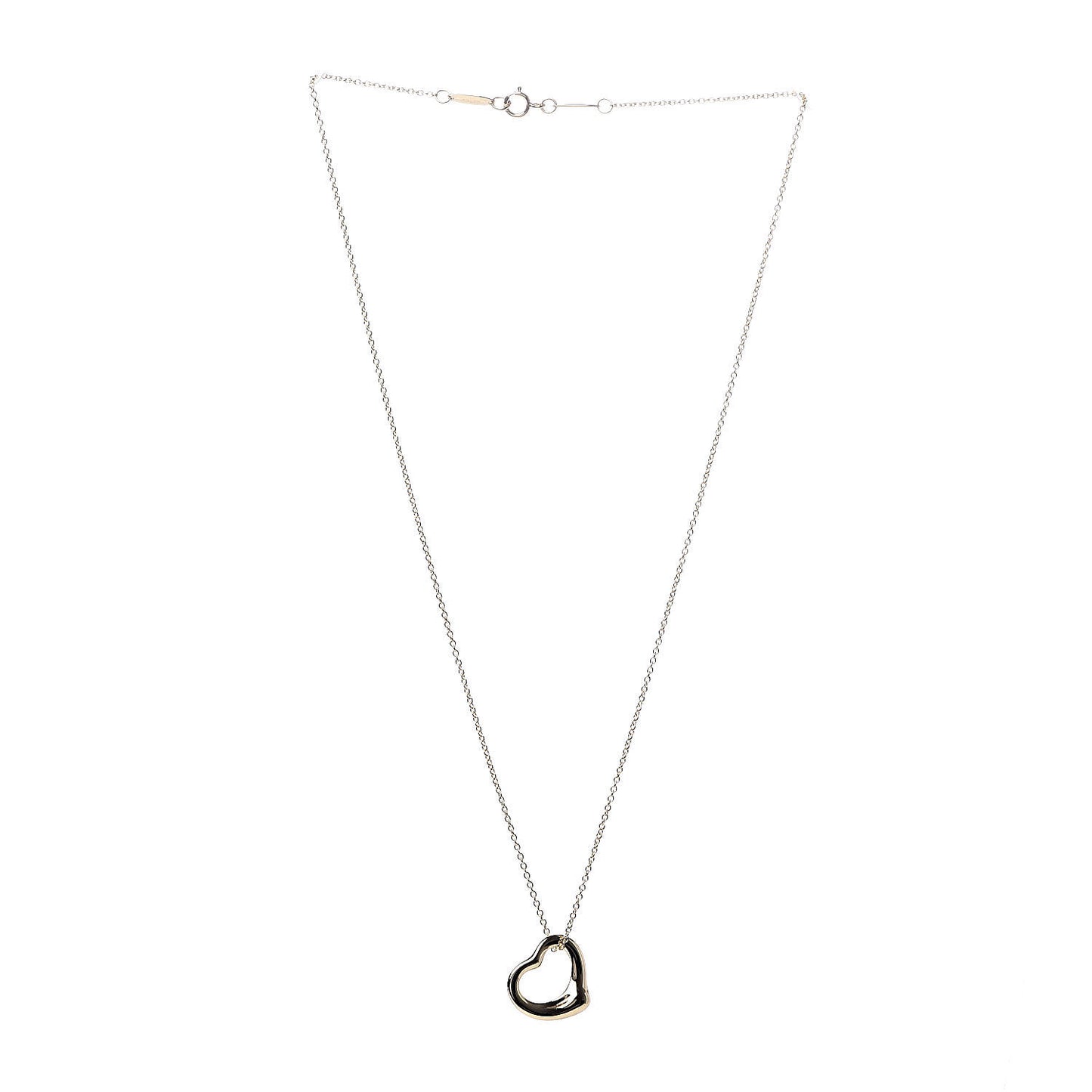 18K Yellow Gold 16mm Elsa Peretti Open Heart Pendant Necklace