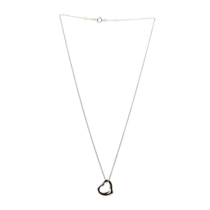Tiffany 18K Yellow Gold 16mm Elsa Peretti Open Heart Pendant Necklace 3 of 6
