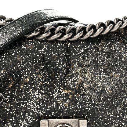 Chanel Glitter Glazed Calfskin Medium Boy Flap Black 8 of 15