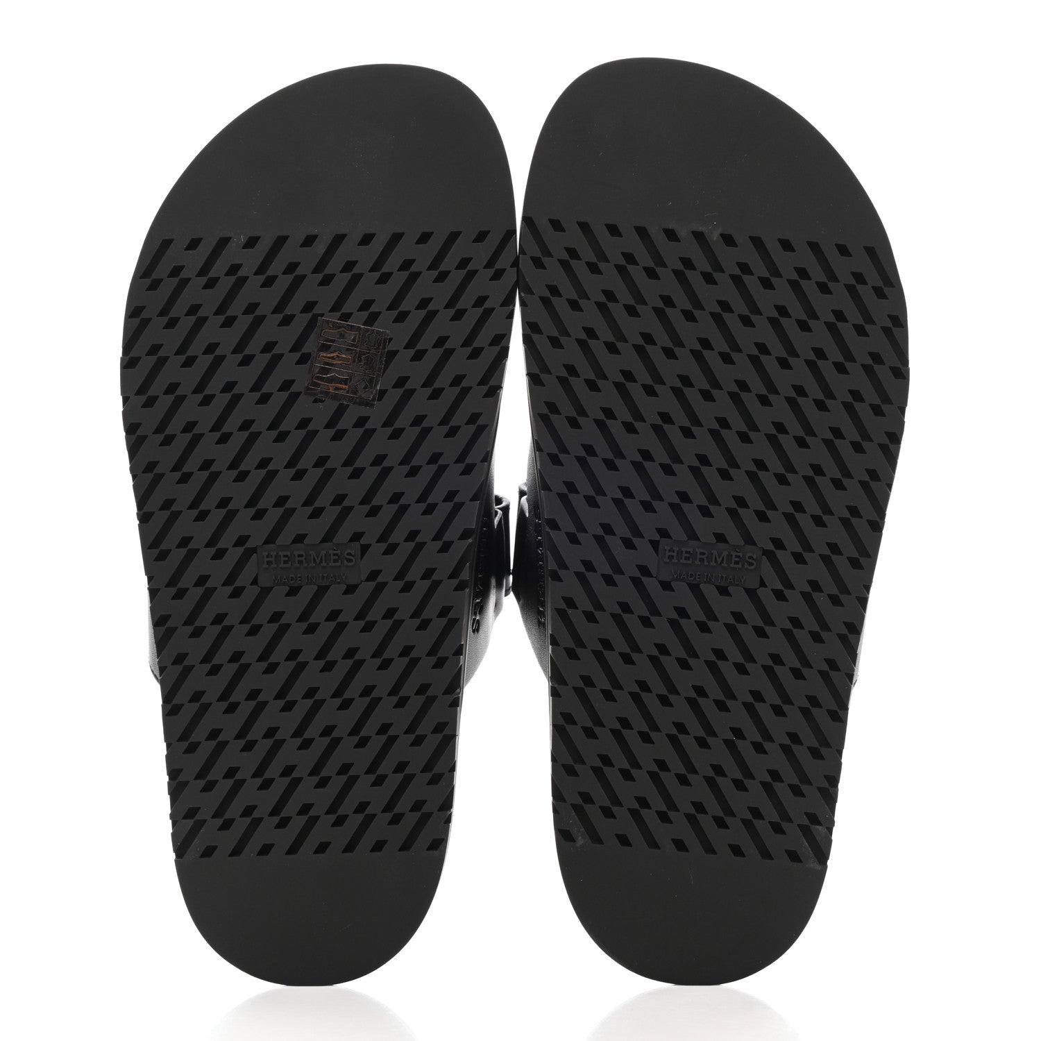 Hermes Calfskin Womens Chypre Sandals 37.5 Black 5 of 8