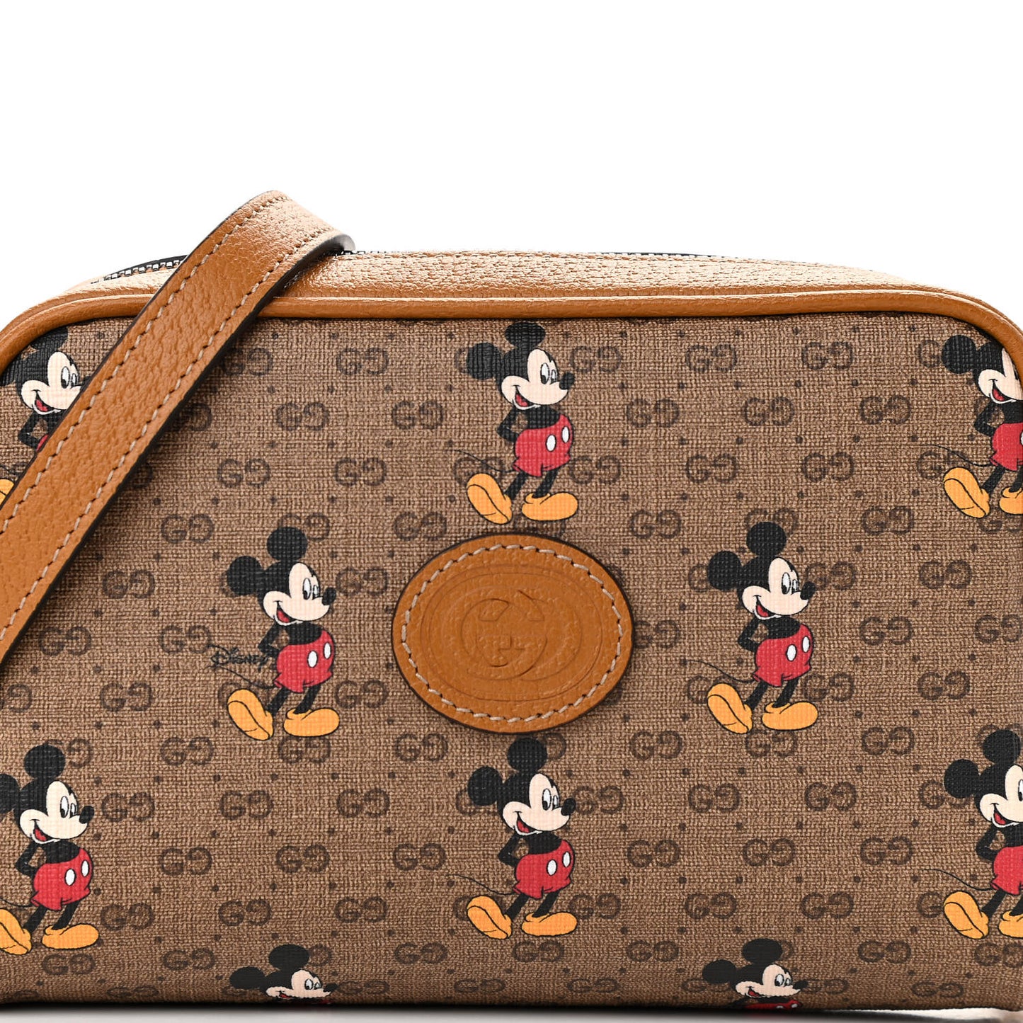 X DISNEY Mini Vintage GG Supreme Monogram Mickey Mouse Shoulder Bag Beige Vintage Sun Oil