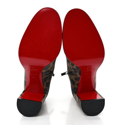 Christian Louboutin Calfskin Leopard Printed Luxor Adoxa 70 Ankle Boots 38.5 Brown 5 of 7