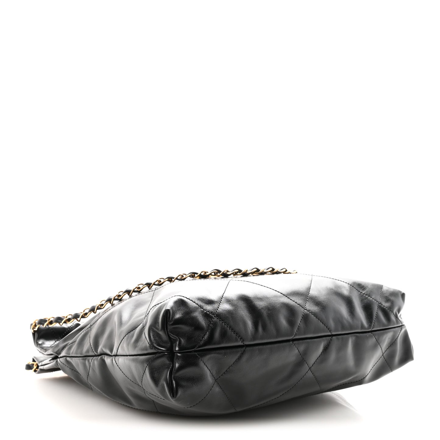 Shiny Calfskin Quilted Small Chanel 22 Black
