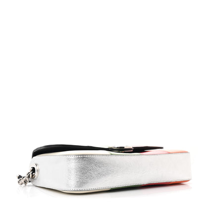 Gucci Senna Calfskin Petite GG Top Handle Shoulder Bag Mystic White Silver Multicolor 4 of 11