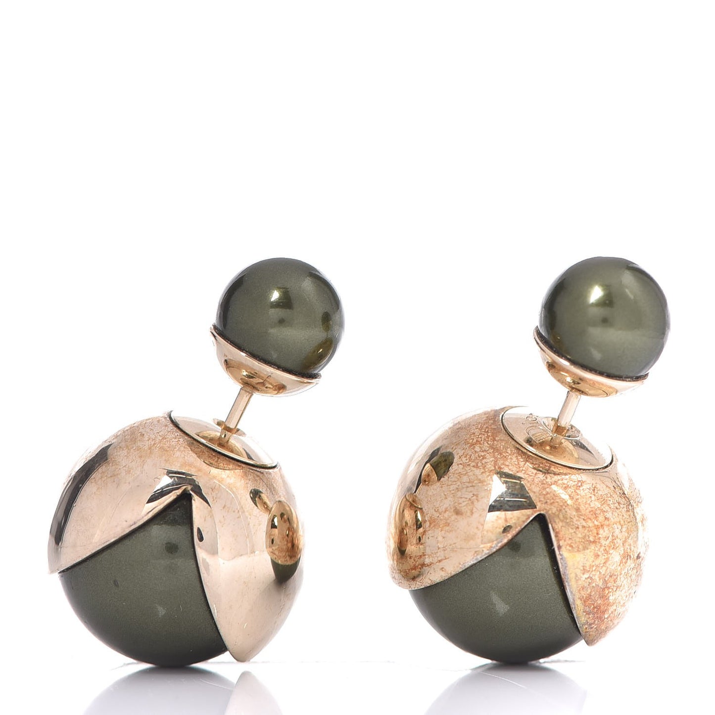Lacquer Mise En Dior Tribal Earrings Gold Green