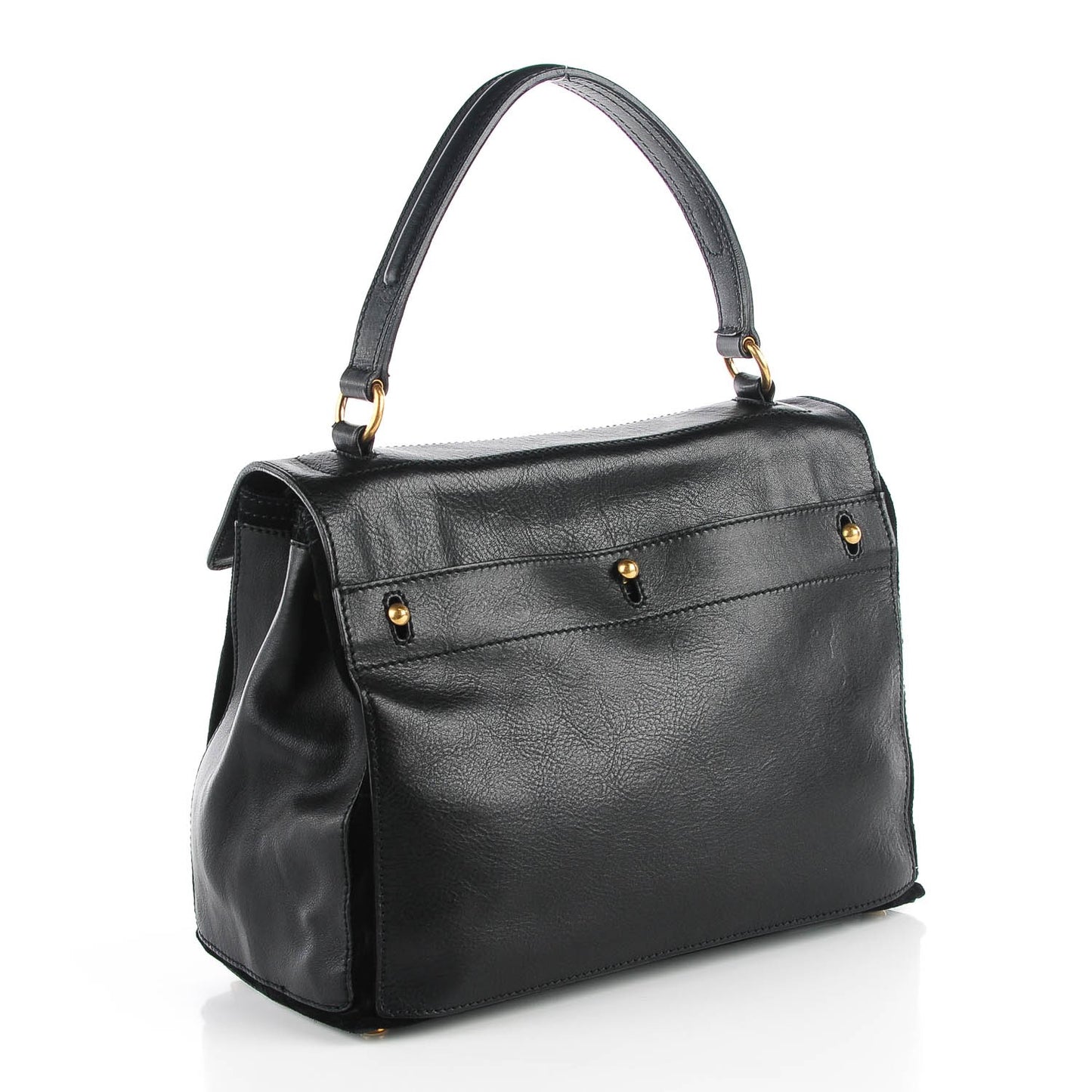 Calfskin Canvas Medium Muse Two Black
