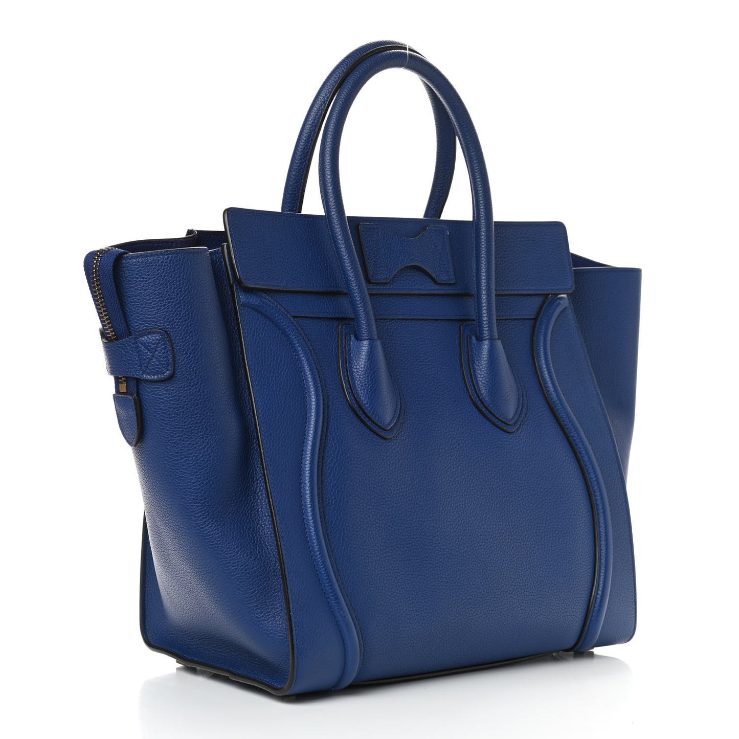 Drummed Calfskin Mini Luggage Indigo
