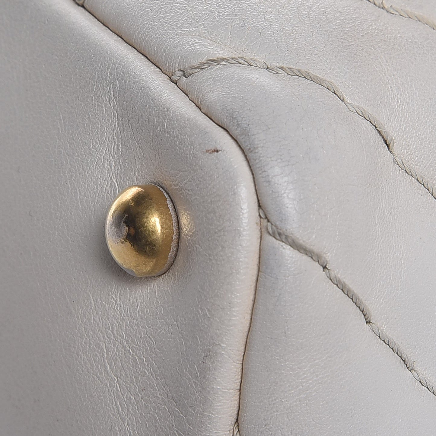 Calfskin Surpique Chevron Tote White