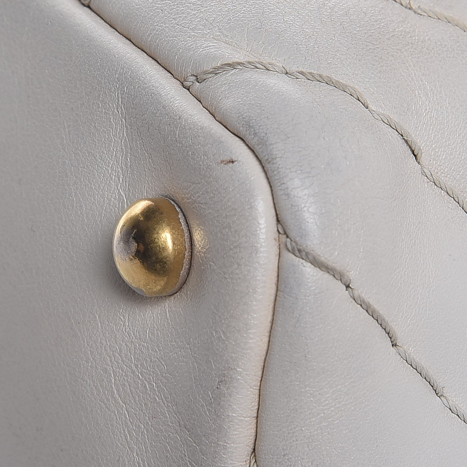 Chanel Calfskin Surpique Chevron Tote White 9 of 16
