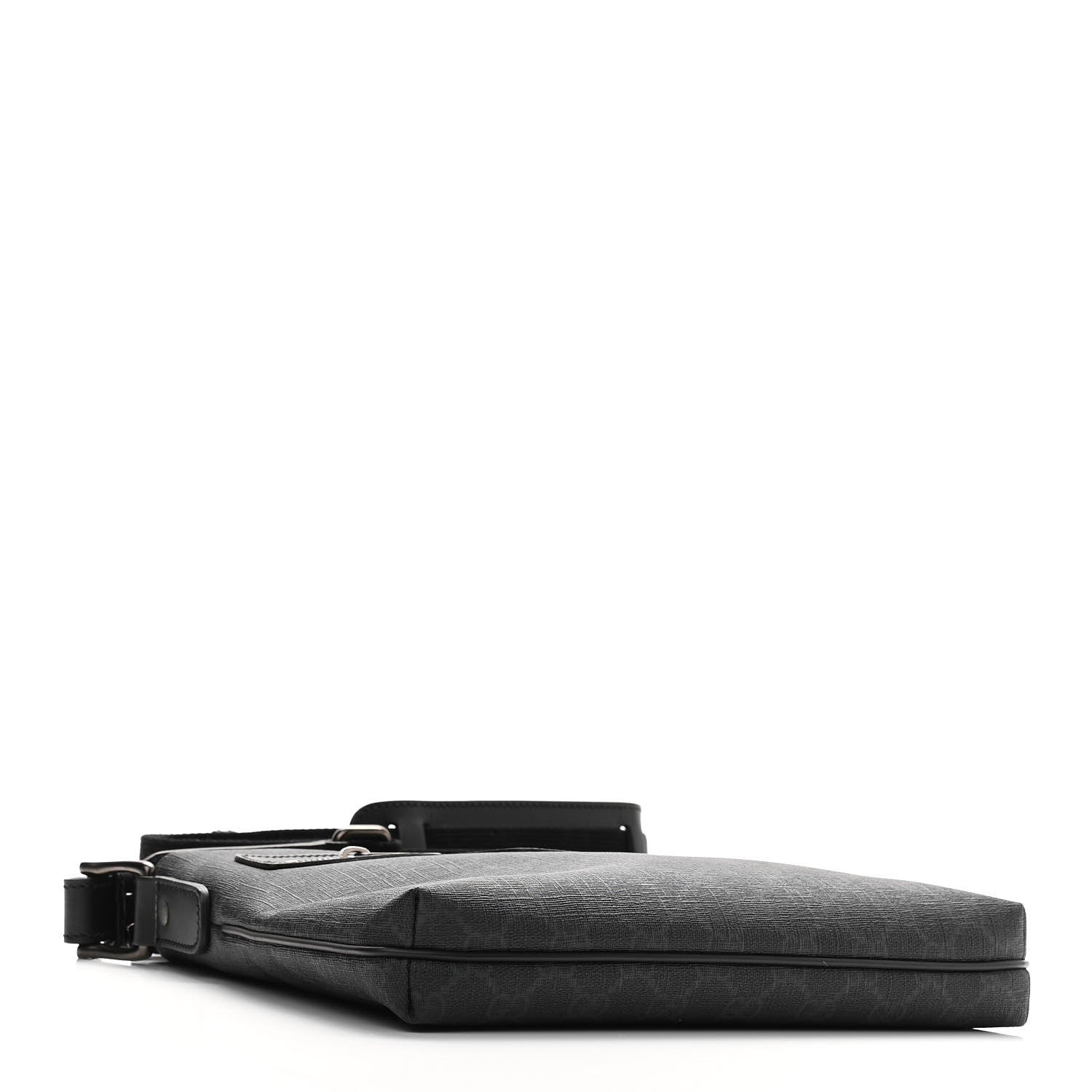 Gucci GG Supreme Monogram Flat Messenger Bag Black Grey 4 of 10