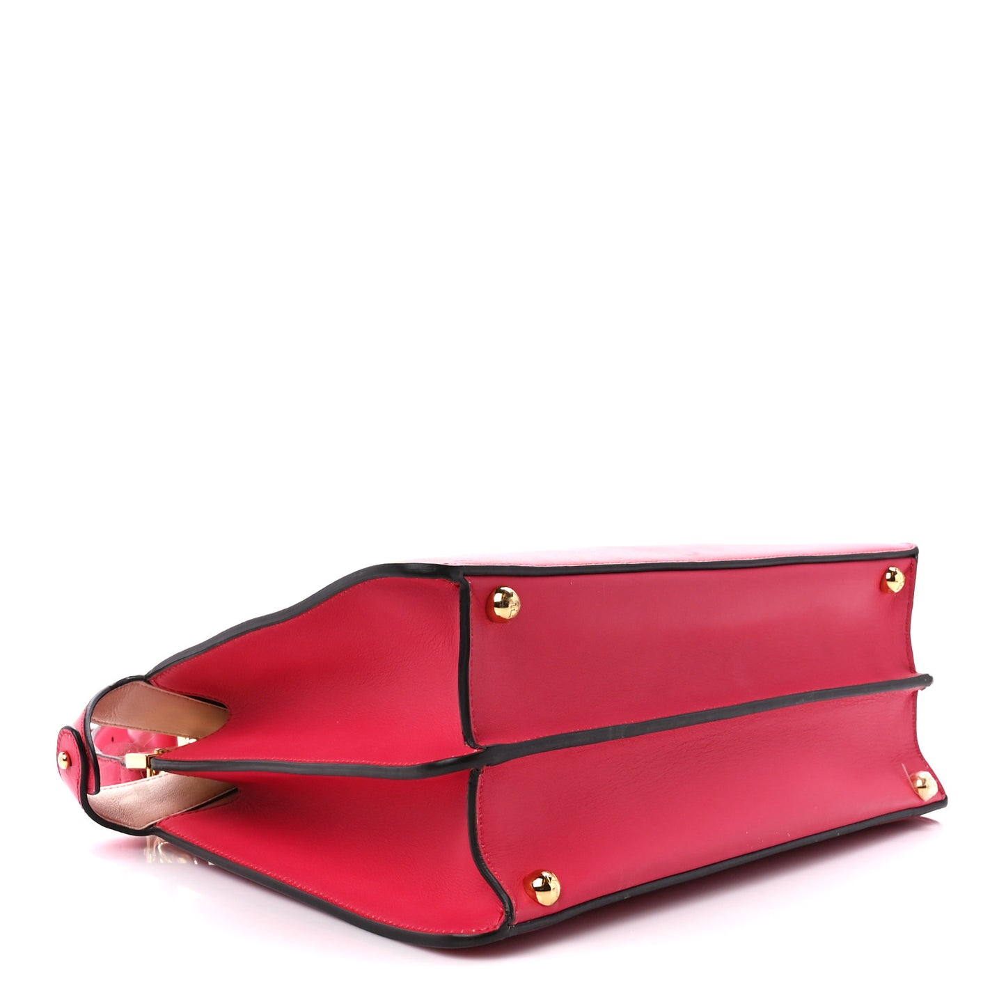 Vitello Seta Shiny Nappa Medium Peekaboo I SEE U Satchel Lampone Light Rose