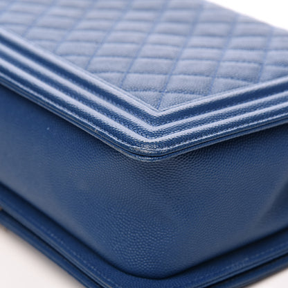 Chanel Caviar Quilted New Medium Boy Flap Blue 13 of 16