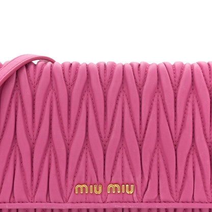 Miu Miu Nappa Matelasse Wallet On Chain Fuxia 7 of 10