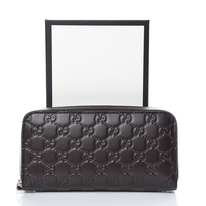 Gucci Guccissima Large Zip Around Wallet Chocolate 8 of 8