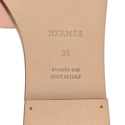 Hermes Epsom Oran Sandals 38 Rose Pale 6 of 8