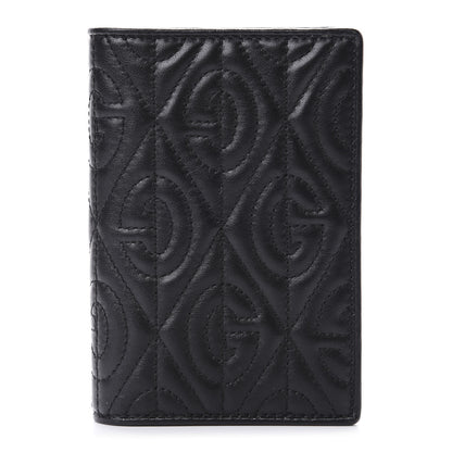 Gucci Calfskin Rhombus Passport Case Black 1 of 7