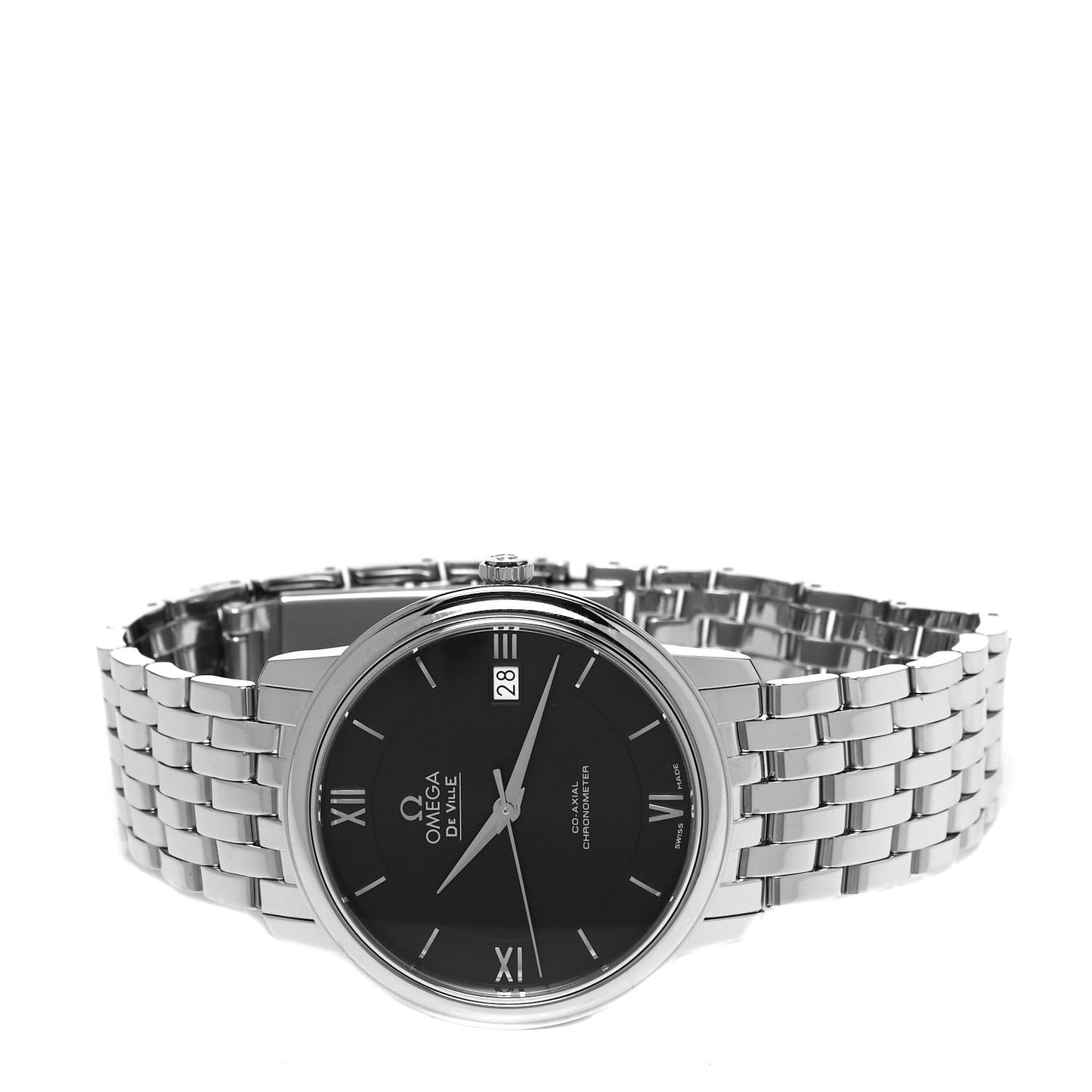 Stainless Steel 37mm De Ville Prestige Co-Axial Automatic Watch Black 424.10.40.20.01.001