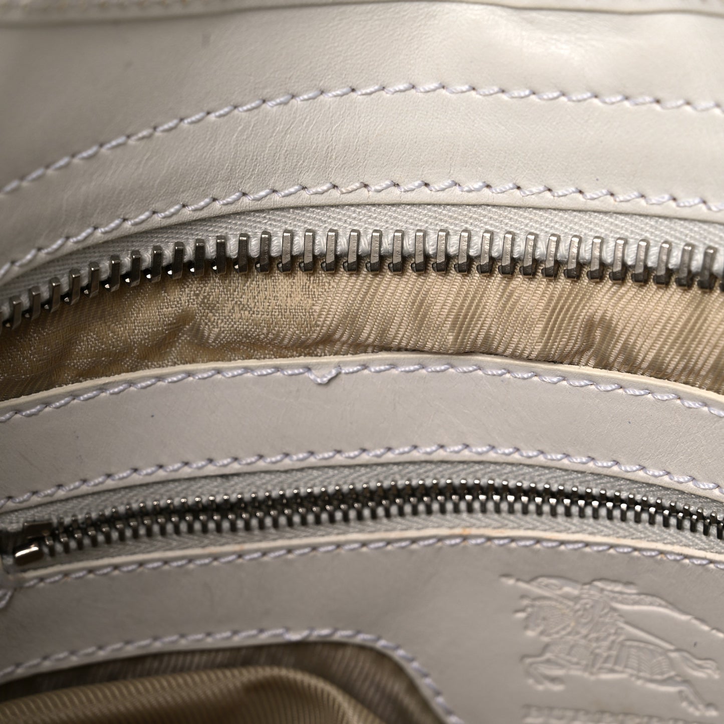 Calfskin Studded Hobo White