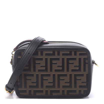 Fendi Vitello Century Bi-Color FF 1974 Embossed Mini Camera Case Maya Black 1 of 10