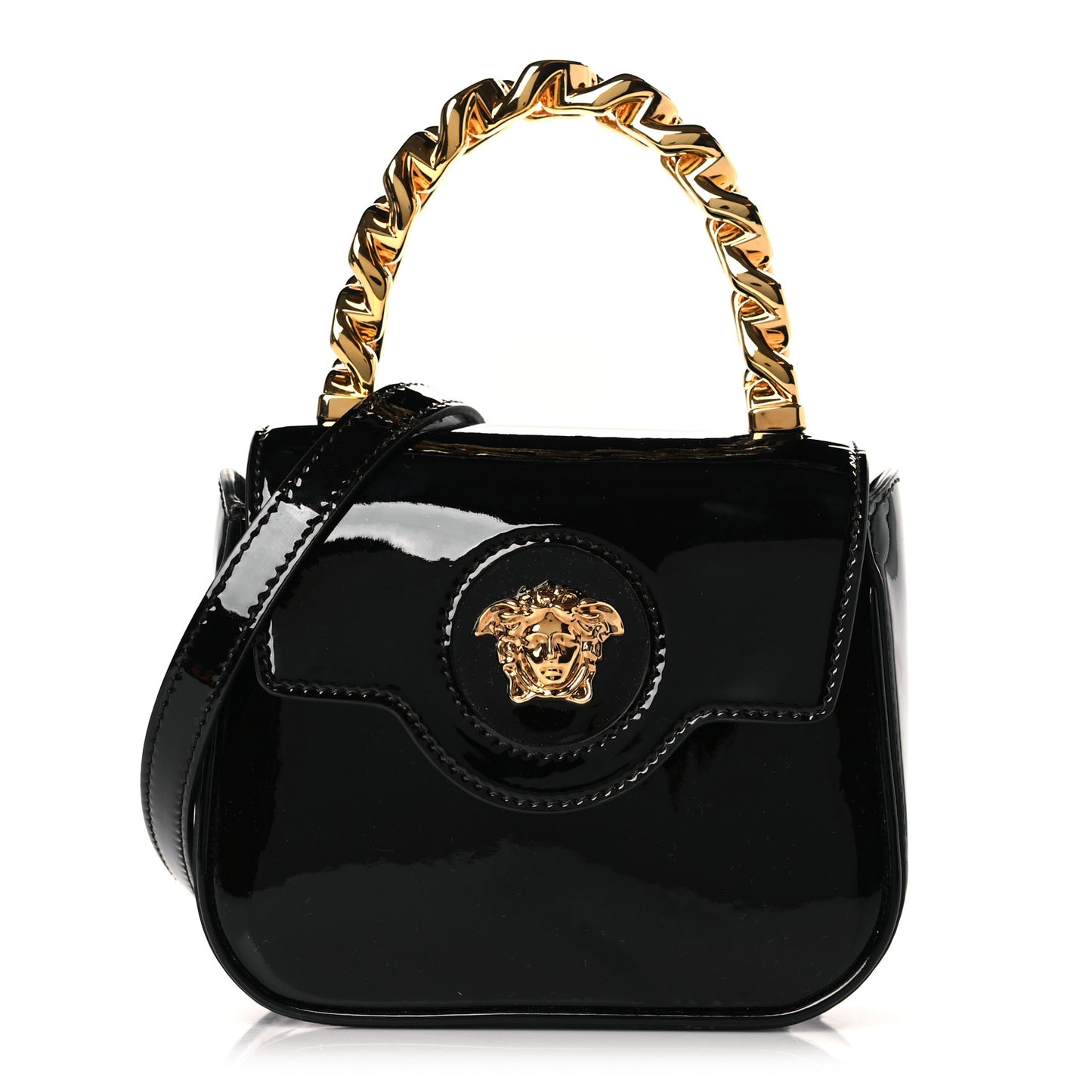 Patent Mini La Medusa Bag Black