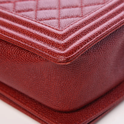 Chanel Caviar Quilted New Medium Boy Flap Dark Red 15 of 16