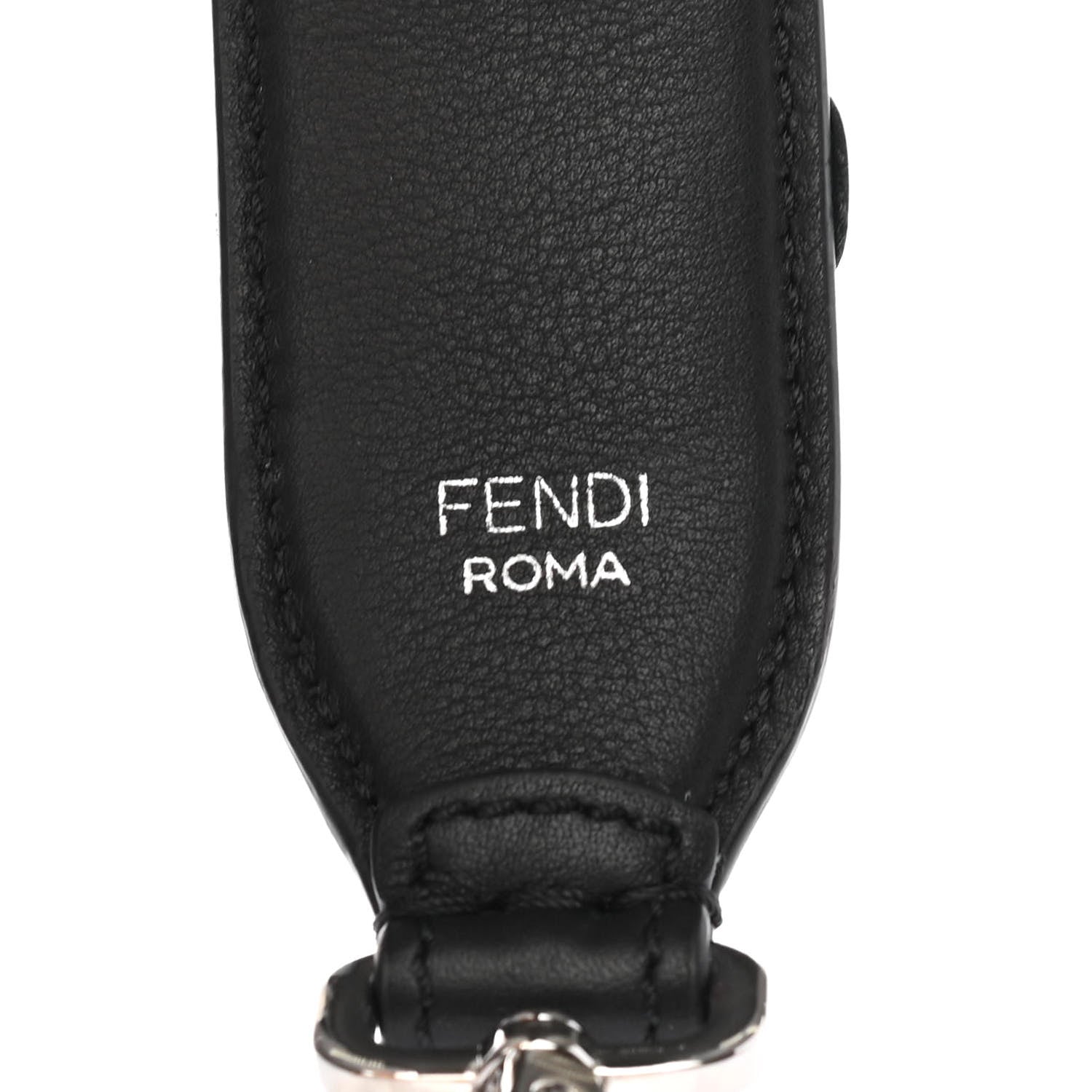 Fendi Vitello Dolce Nappa Patent Flowerland Studded Strap You Black 3 of 4