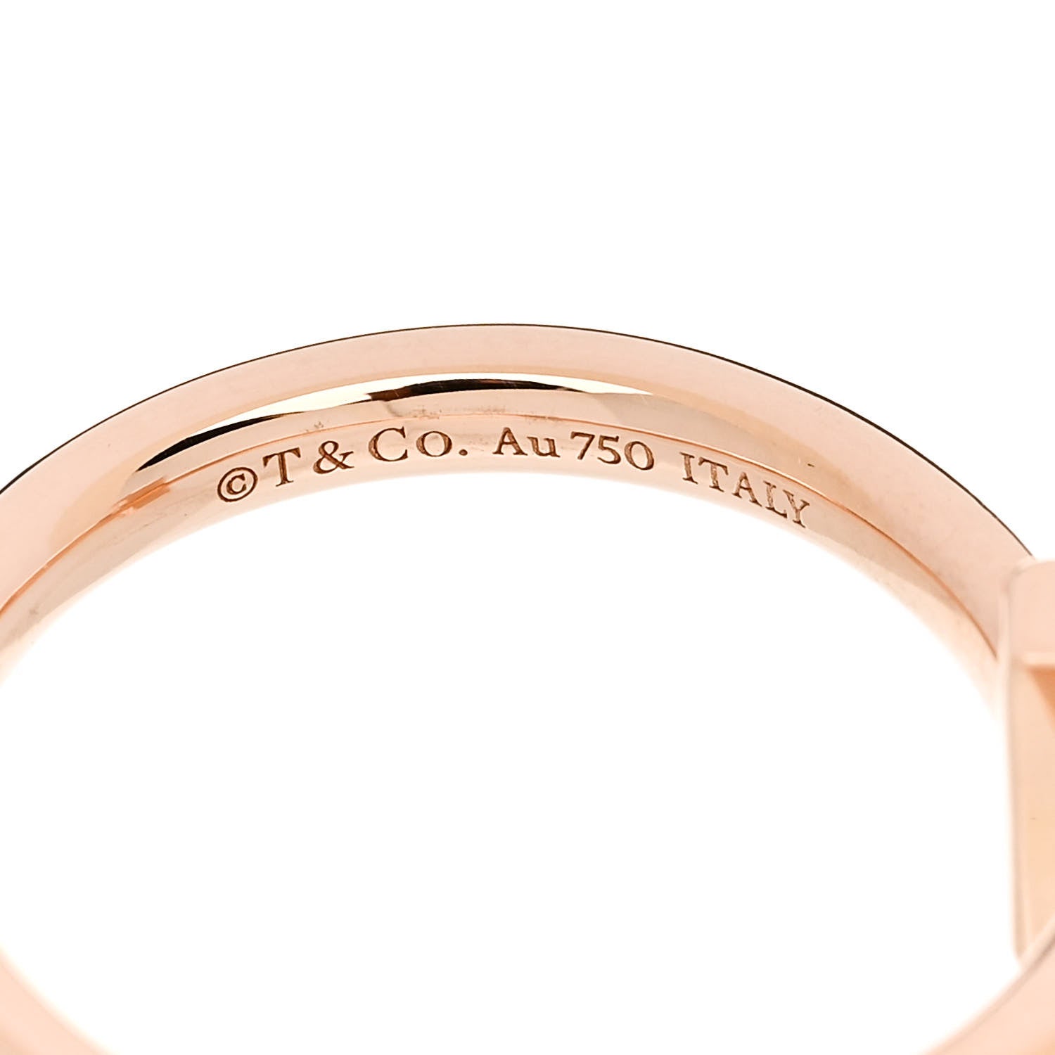 Tiffany 18K Rose Gold Diamond 2.5mm T T1 Ring 54 7 4 of 5