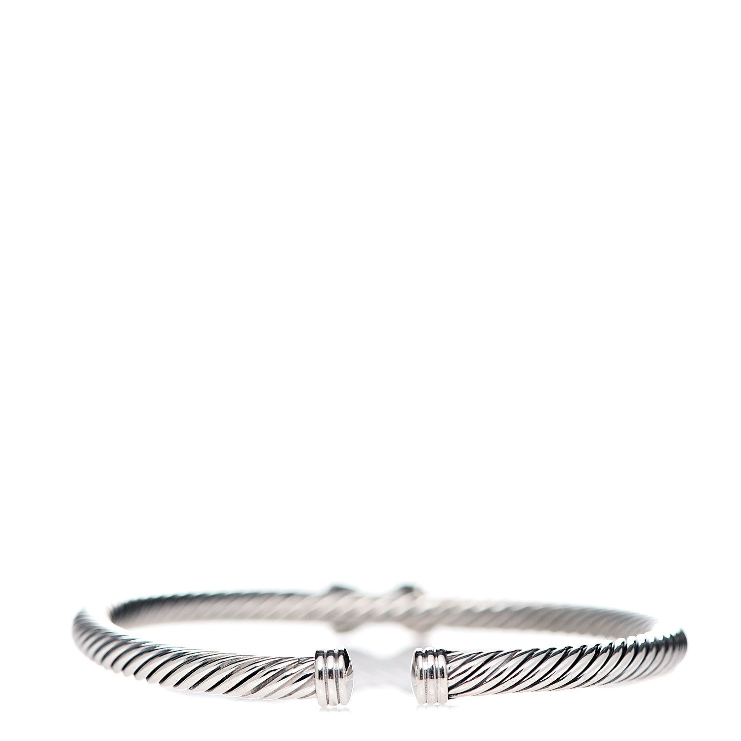 David Yurman Sterling Silver Diamond 4mm X Cable Bracelet 2 of 4