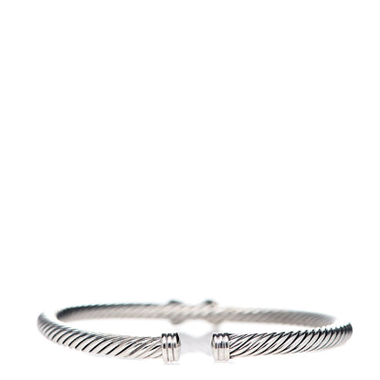 David Yurman Sterling Silver Diamond 4mm X Cable Bracelet 2 of 4