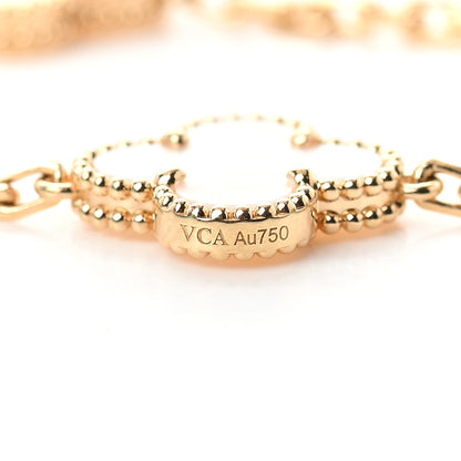 Van Cleef & Arpels 18K Yellow Gold Mother of Pearl 5 Motifs Vintage Alhambra Bracelet 4 of 7