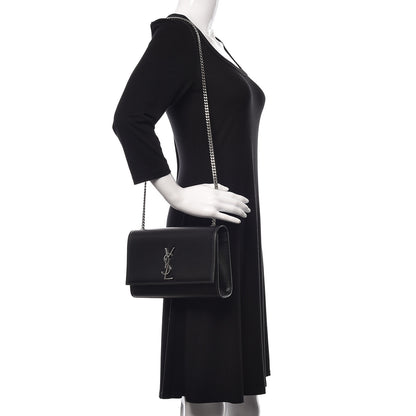 Saint Laurent Grain De Poudre Medium Classic Monogram Kate Satchel Black 2 of 10