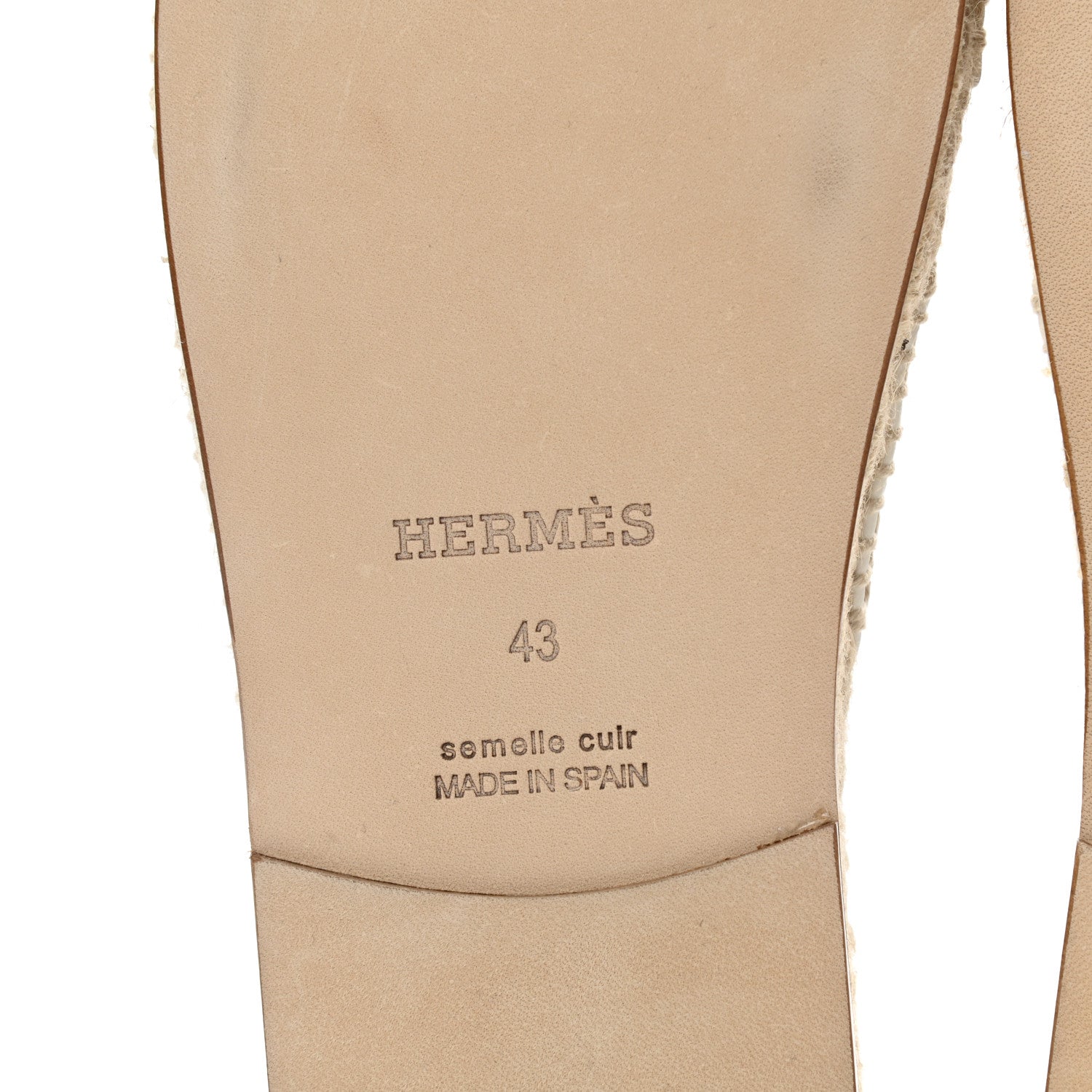 Hermes Calfskin Mens Antigua Espadrille Sandals 43 White 6 of 9