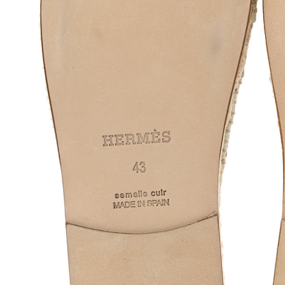 Hermes Calfskin Mens Antigua Espadrille Sandals 43 White 6 of 9