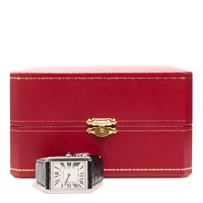 Cartier Stainless Steel Alligator 27mm Tank Solo Quartz Watch 5 of 5