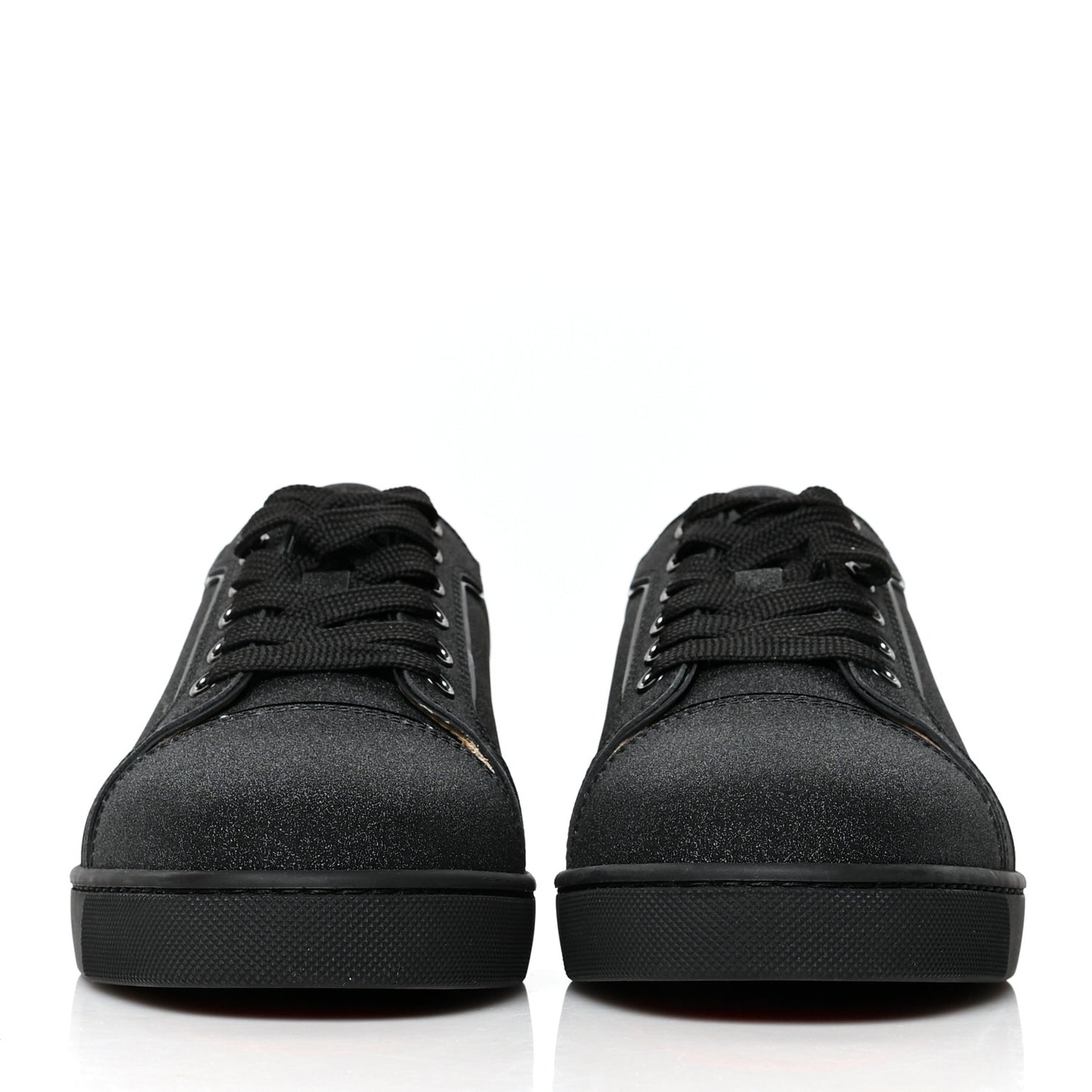 Glitter Calfskin Vieira Flat Sneakers 37.5 Black
