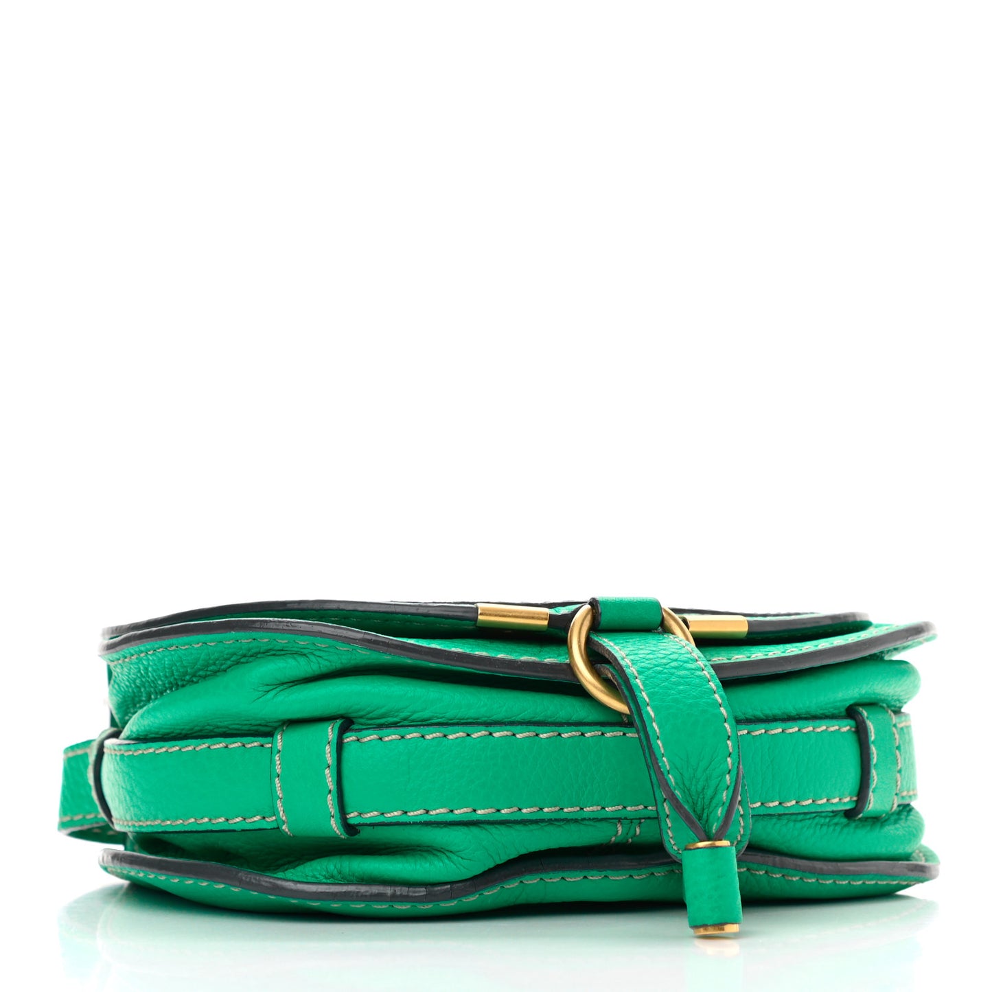 Calfskin Mini Marcie Round Crossbody Bag Jade Green