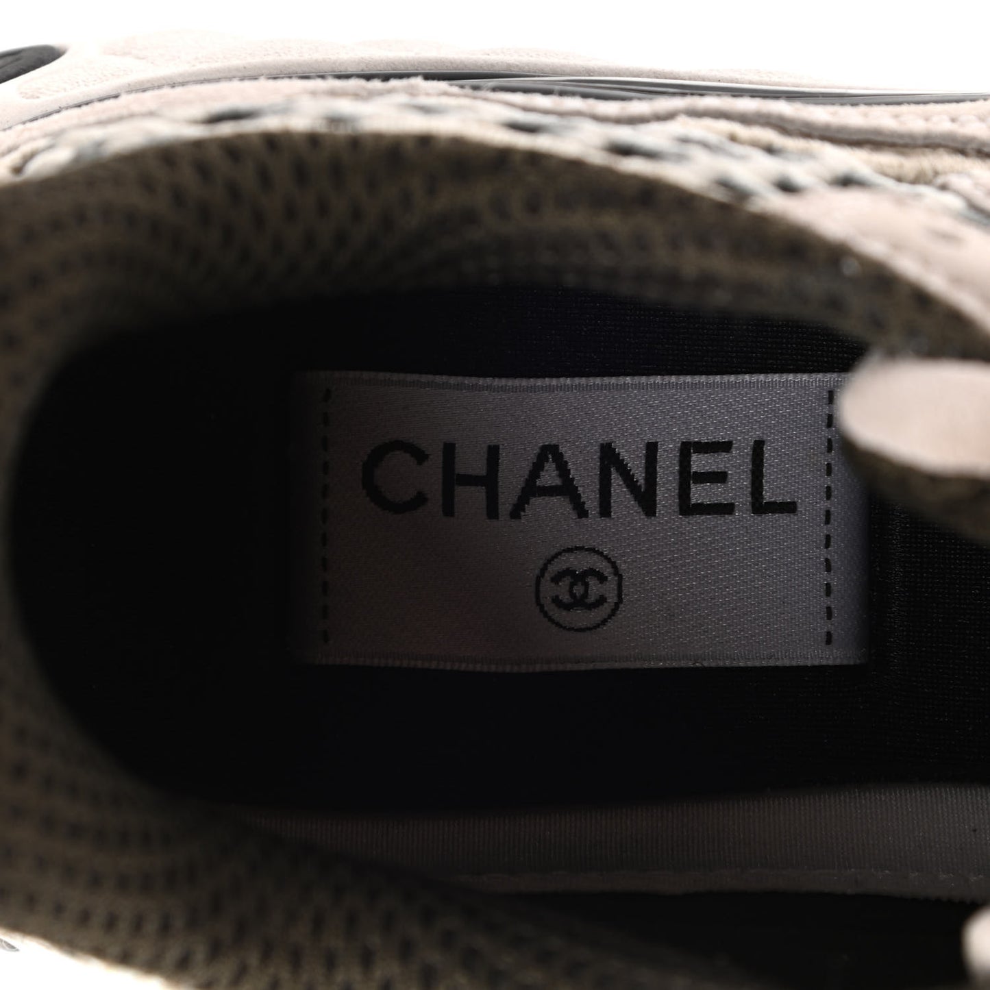 Suede Calfskin Embroidered CC Sneakers 38 Ecru Light Gray