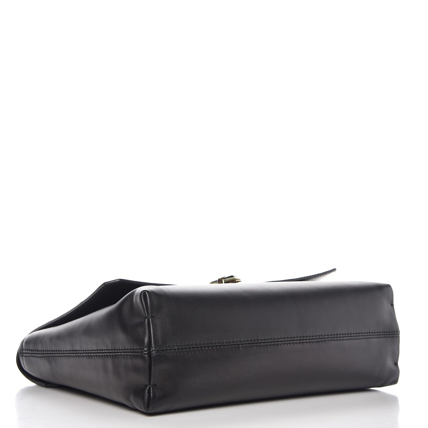 Hammered Calfskin Medium Happy Edgy Shoulder Bag Black