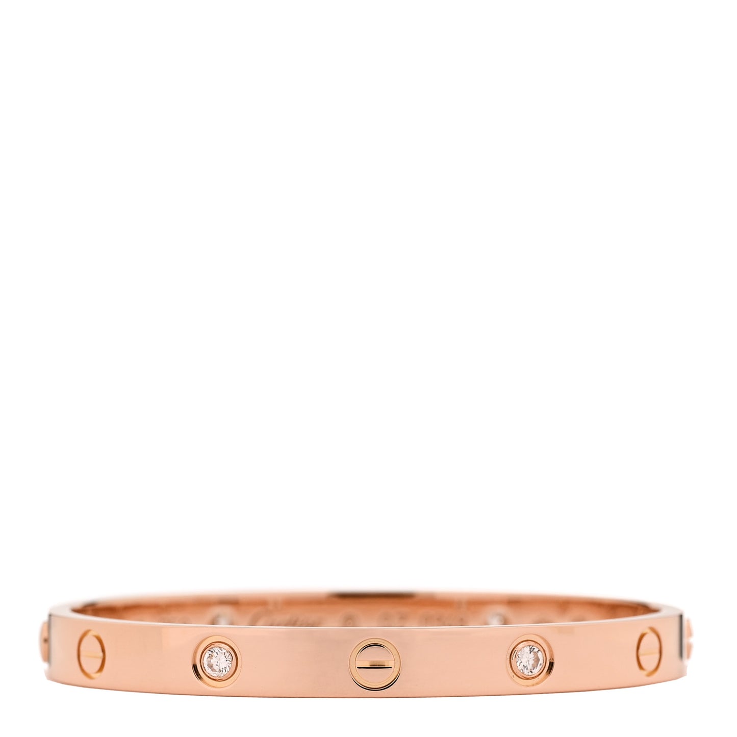 18K Pink Gold 4 Diamond LOVE Bracelet 16