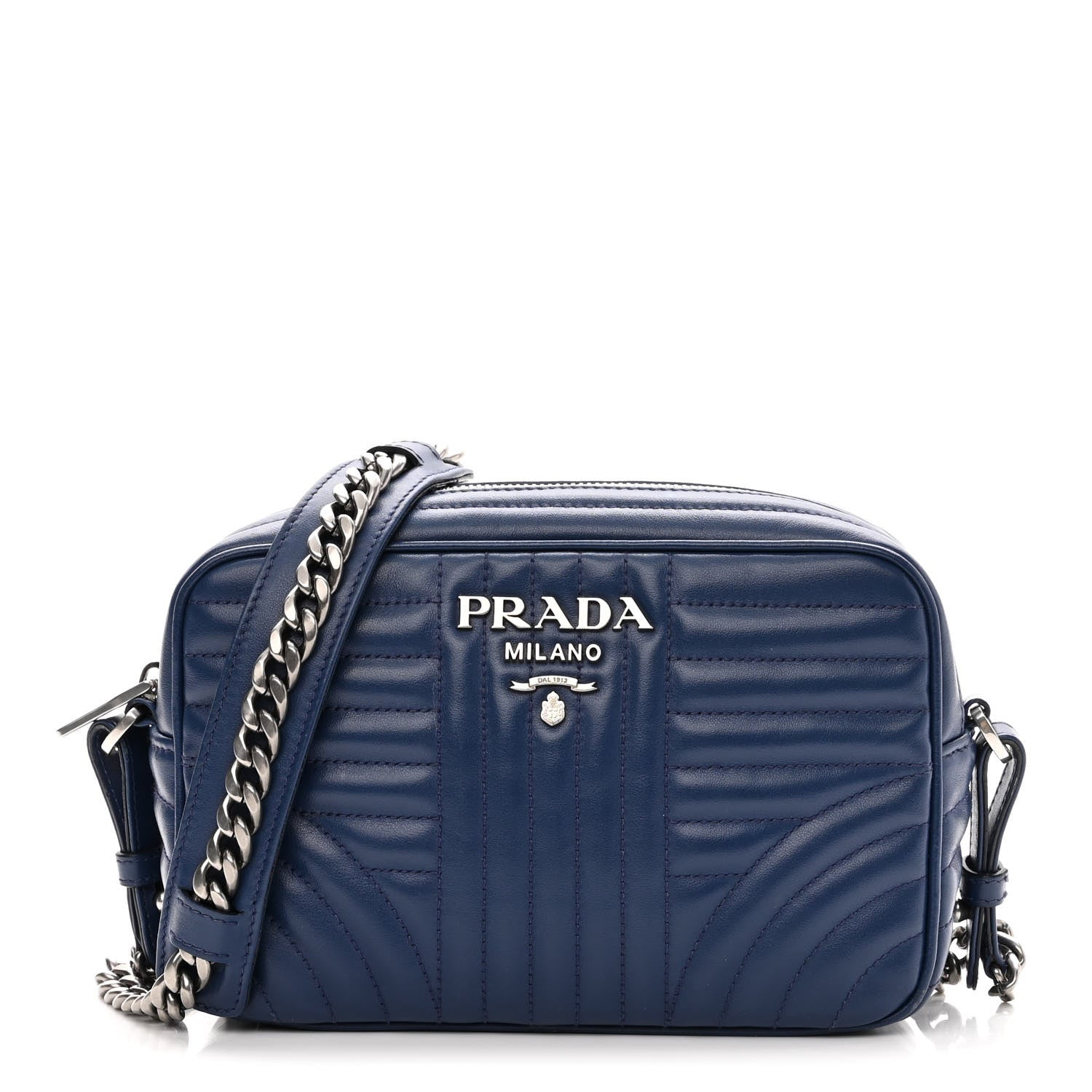 Prada Soft Calfskin Diagramme Crossbody Bag Bleuette 1 of 10