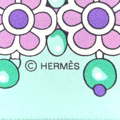 Hermes Silk Parures Des Maharajas Twilly Emeraude Mauve Vert 4 of 4