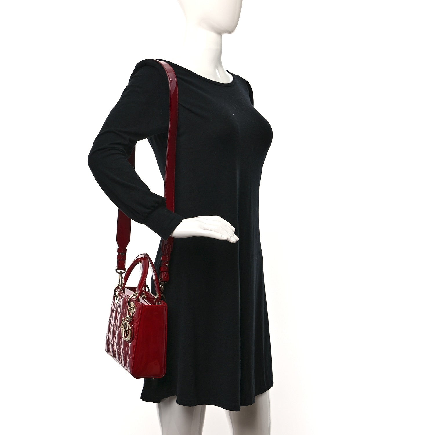 Christian Dior Patent Cannage Small My ABCDior Lady Dior Red 2 of 8