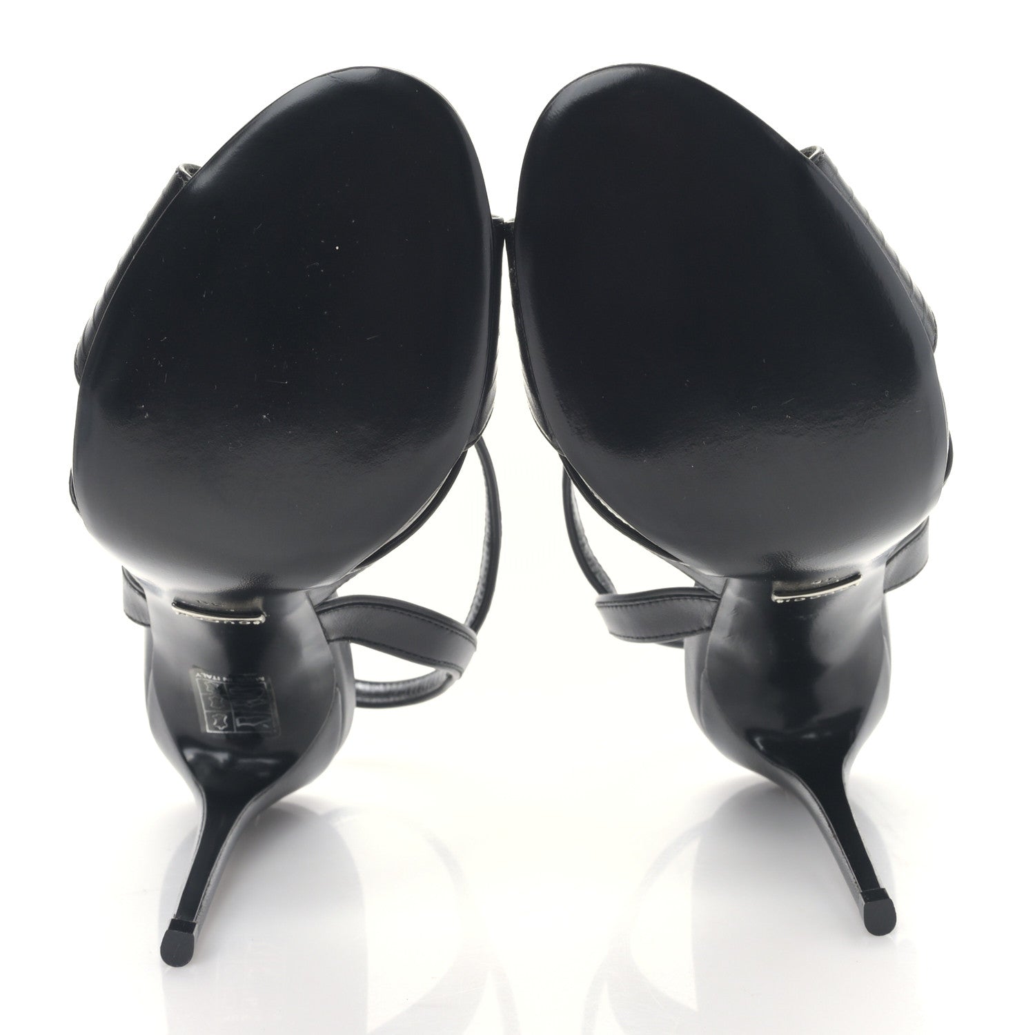 Gucci Malaga Kid Webby Crossover High Heel Sandals 39 Black 5 of 8